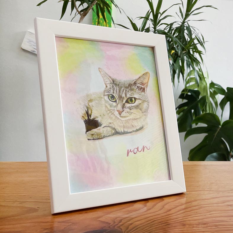シンプル似顔絵水彩オーダーペット